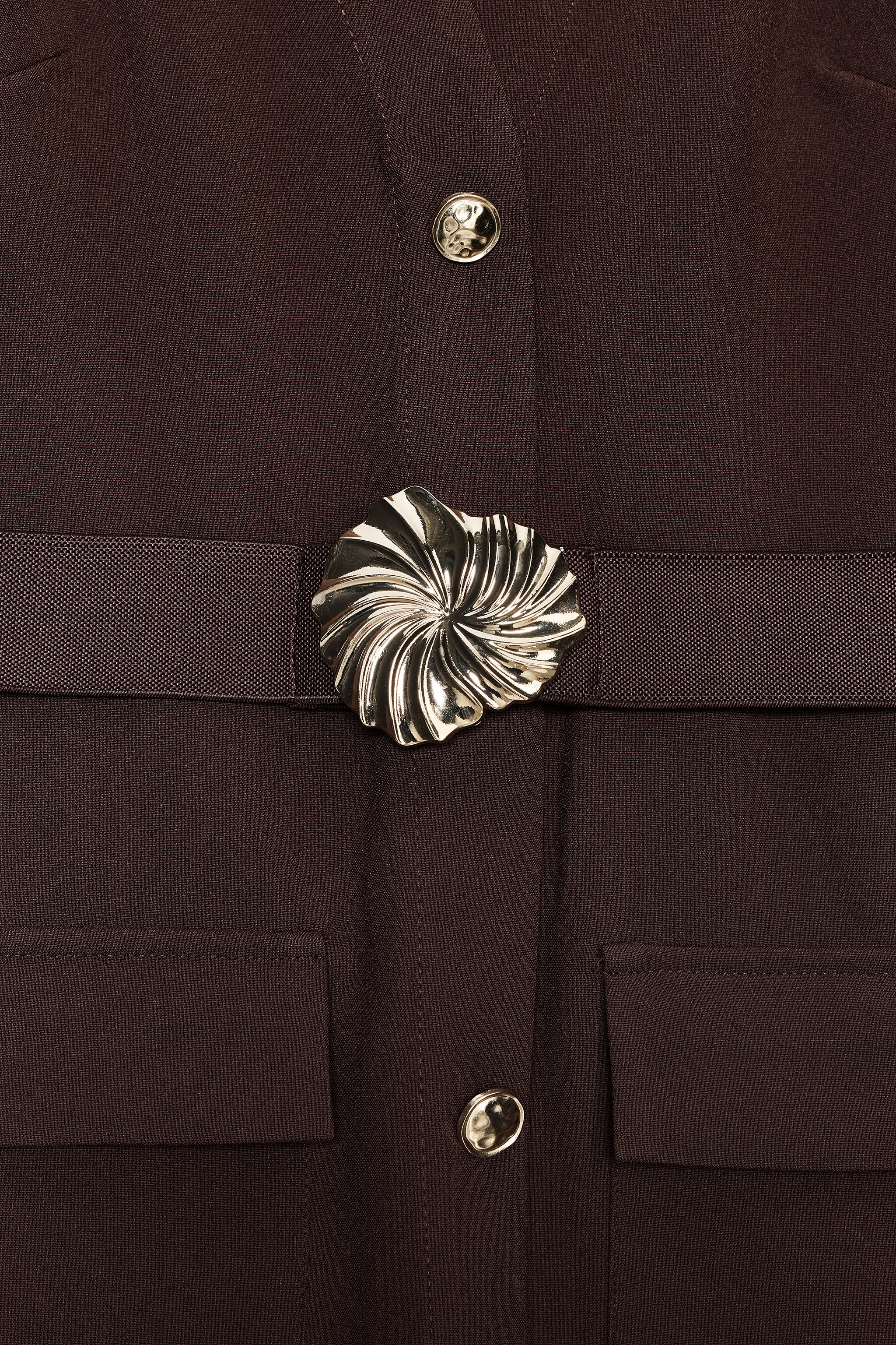 BELTED CREPE MIDI DRESS